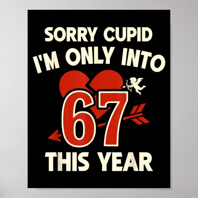 67 Cud Valentine Meme, Funny Anti-valentine Graphi Poster (Vorne)