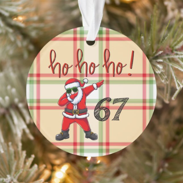 67 Dabbing Santa Christmas Ornament  (Baum)