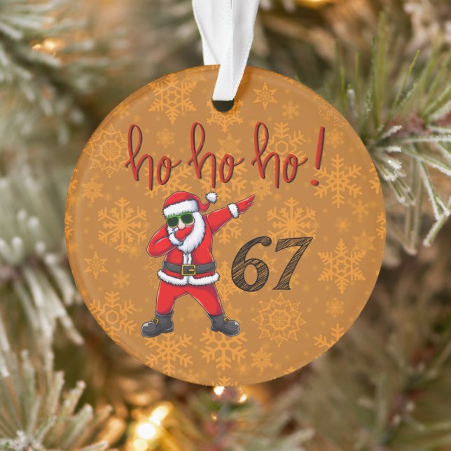 67 Dabbing Santa Christmas Ornament  (Baum)