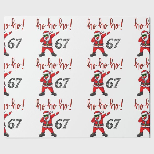67 Dabbing Weihnachtsmann  Geschenkpapier (Saum)