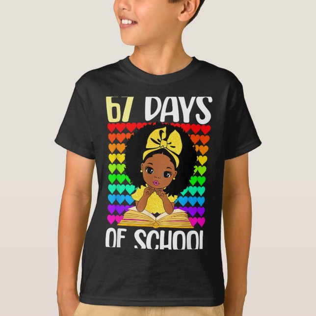67 Days Of School 67th Day Smarter Six Seven Melan T-Shirt (Vorderseite)