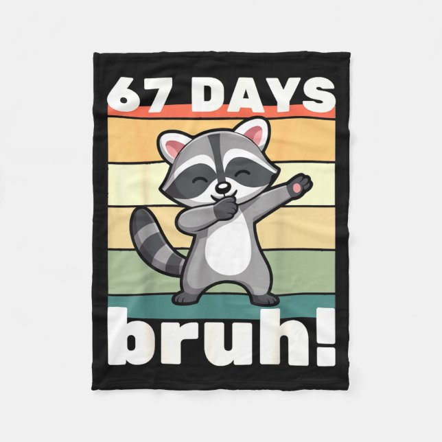 67 Days Of School Bruh Funny Meme Boys Kids Dabbin Fleecedecke (Vorderseite)