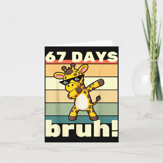 67 Days Of School Bruh Funny Meme Boys Kids Dabbin Karte (Vorderseite)
