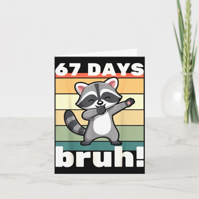 67 Days Of School Bruh Funny Meme Boys Kids Dabbin Karte (Vorderseite)