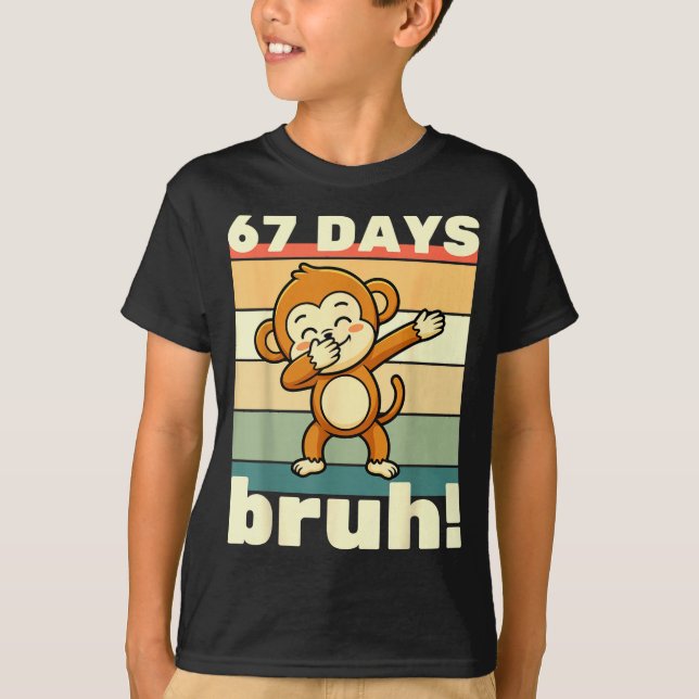 67 Days Of School Bruh Funny Meme Boys Kids Dabbin T-Shirt (Vorderseite)