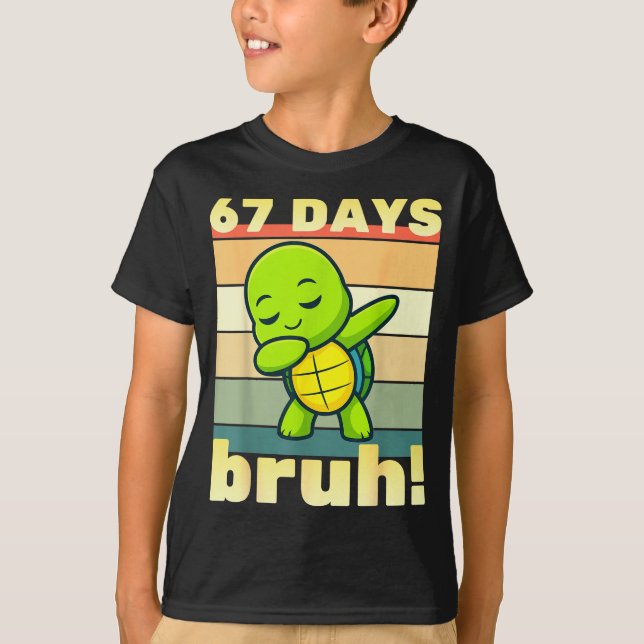 67 Days Of School Bruh Funny Meme Boys Kids Dabbin T-Shirt (Vorderseite)