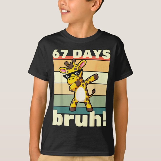 67 Days Of School Bruh Funny Meme Boys Kids Dabbin T-Shirt (Vorderseite)