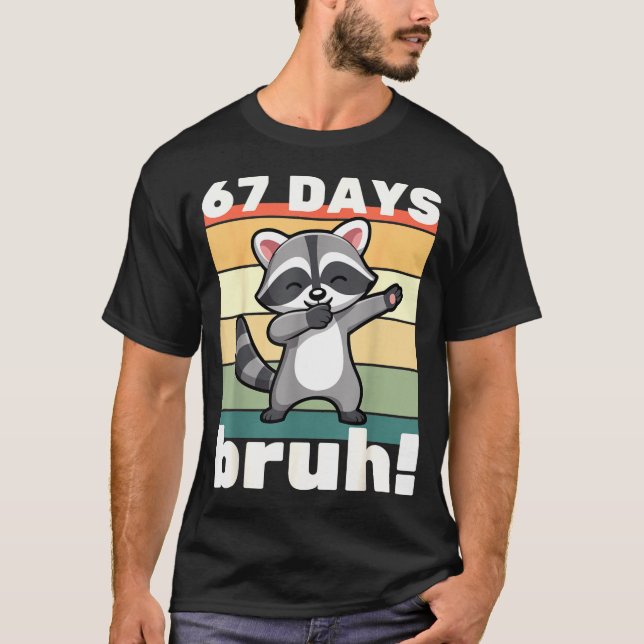 67 Days Of School Bruh Funny Meme Boys Kids Dabbin T-Shirt (Vorderseite)