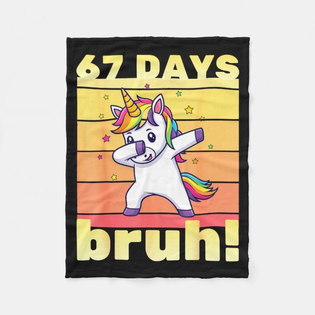 67 Days Of School Bruh Funny Teacher Kids Dabbing  Fleecedecke (Vorderseite)