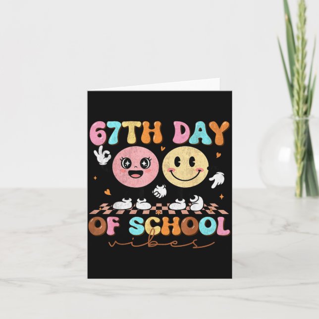 67 Days Of School For Girls Boy Kids Teacher Six S Karte (Vorderseite)