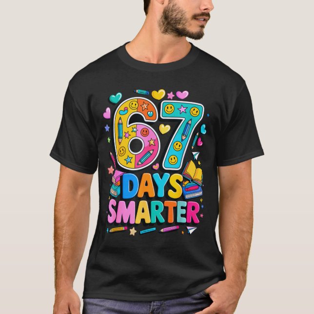67 Days Of School Funny Meme Teacher Student  T-Shirt (Vorderseite)