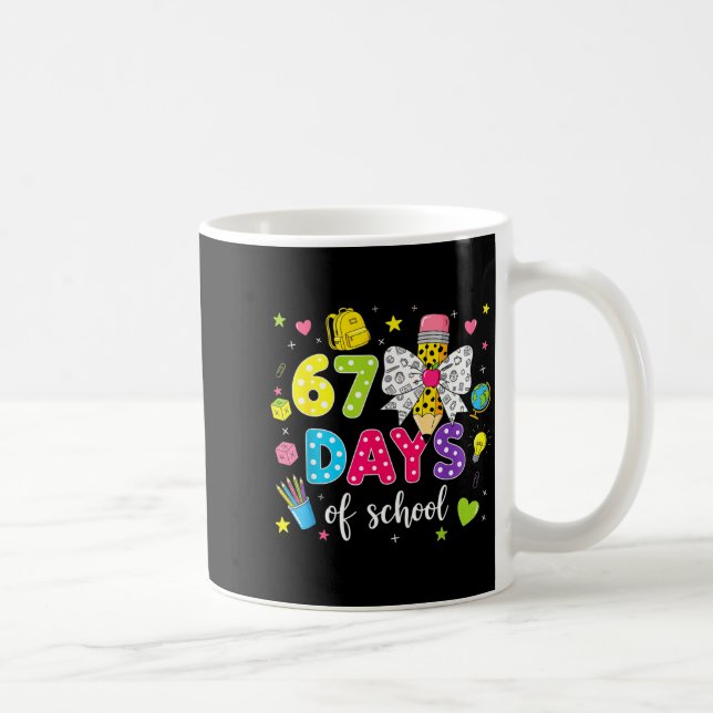 67 Days Of School Girls Coquette Bow Pencil 67 Day Kaffeetasse (Rechts)
