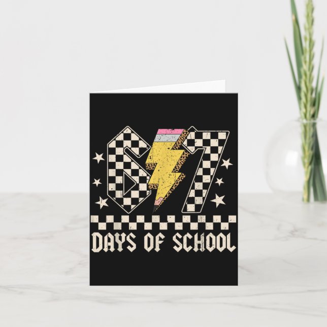 67 Days Of School Meme Slang Abcd Rock Boys Girls  Karte (Vorderseite)