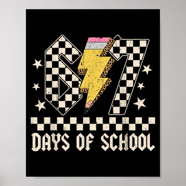 67 Days Of School Meme Slang Abcd Rock Boys Girls  Poster (Vorne)