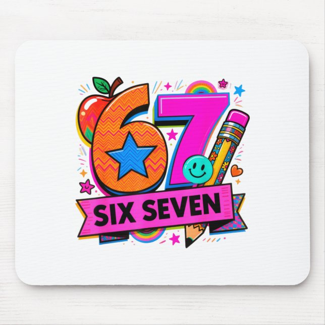 67 Days School 67 Six Seven Funny 67 Teachers Stud Mousepad (Vorne)