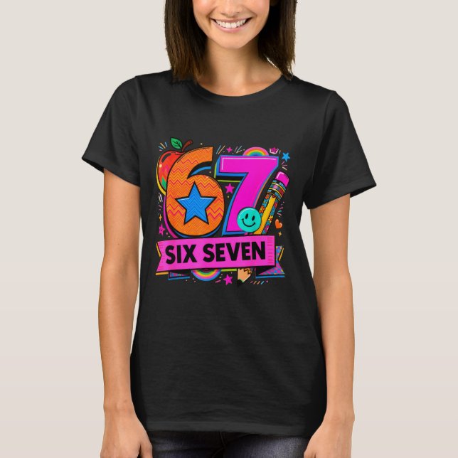 67 Days School 67 Six Seven Funny 67 Teachers Stud T-Shirt (Vorderseite)