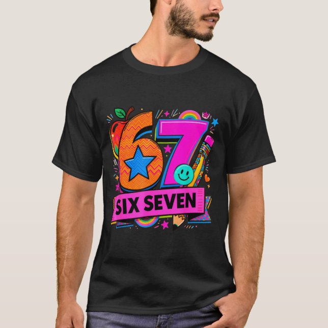 67 Days School 67 Six Seven Funny 67 Teachers Stud T-Shirt (Vorderseite)