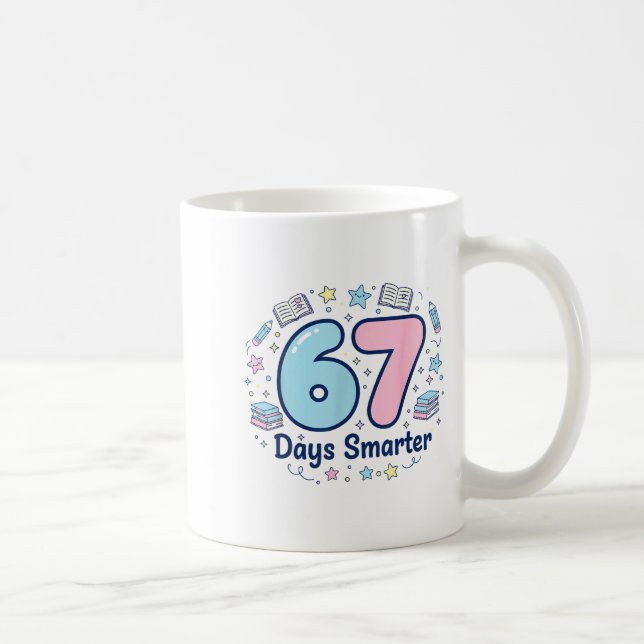 67 Days Smarter 67th Day Of School For Teacher Boy Kaffeetasse (Rechts)