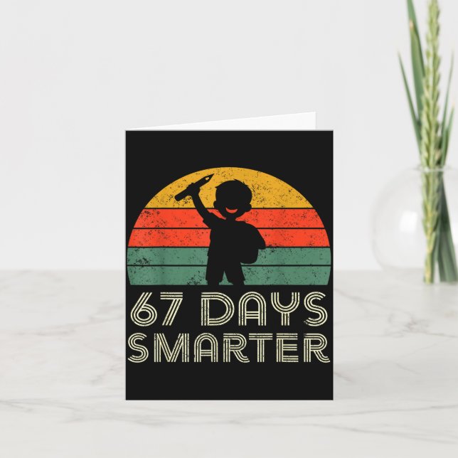 67 Days Smarter 67th Day Of School For Teacher Boy Karte (Vorderseite)