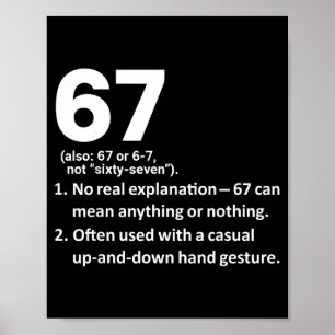 67 Definition Lustig Six Seven Meme 6 7 Poster
