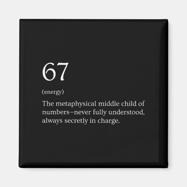 67 Definition Meme  Magnet (Vorne)