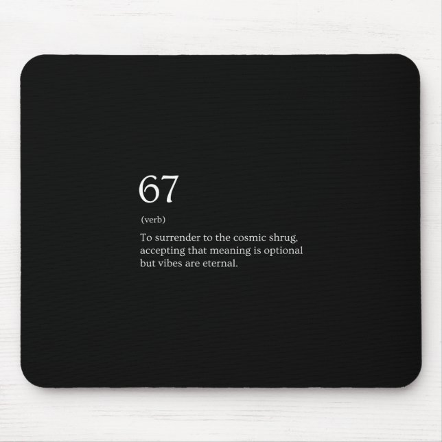 67 Definition Meme  Mousepad (Vorne)