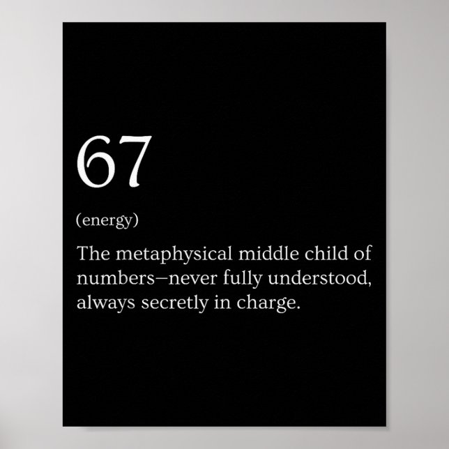 67 Definition Meme  Poster (Vorne)
