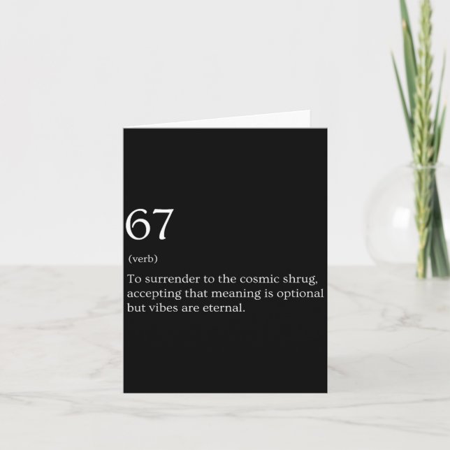 67 Definitions-Meme  Karte (Vorderseite)