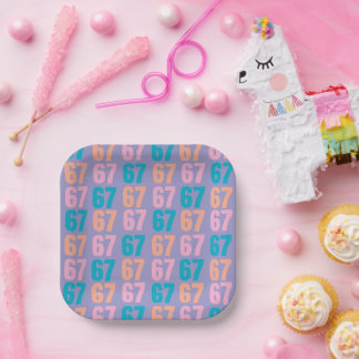 67 Disposable Plates Pappteller