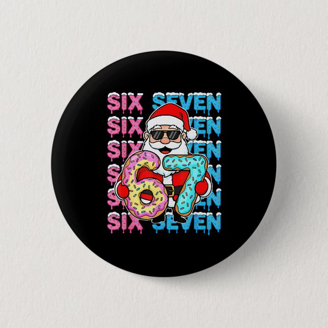 67 Donut Christmas Funny Six Seven Meme Santa Kids Button (Vorderseite)