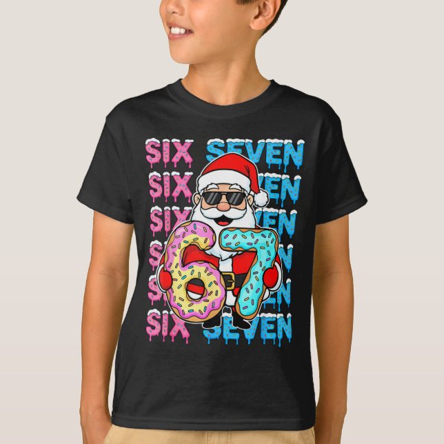 67 Donut Christmas Funny Six Seven Meme Santa Kids T-Shirt (Vorderseite)