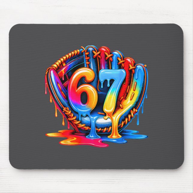 67 Drip Baseball Life Style 101 Apparel Youth Drip Mousepad (Vorne)