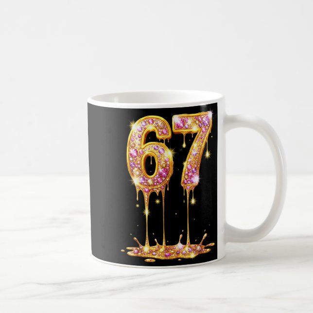 67 Drip Gold Diamond Six Seven Meme 6-7 Dripng 6 7 Kaffeetasse (Rechts)