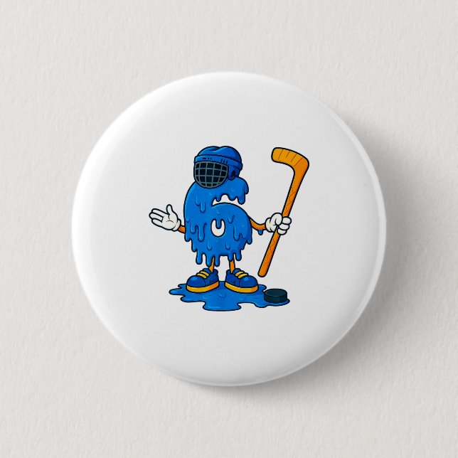 67 Drip Ice Cream Hockey Player  Button (Vorderseite)