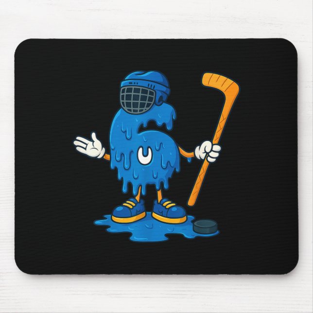 67 Drip Ice Cream Hockey Player  Mousepad (Vorne)