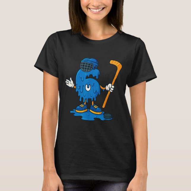 67 Drip Ice Cream Hockey Player  T-Shirt (Vorderseite)