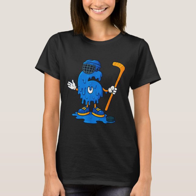 67 Drip Ice Cream Hockey Player  T-Shirt (Vorderseite)