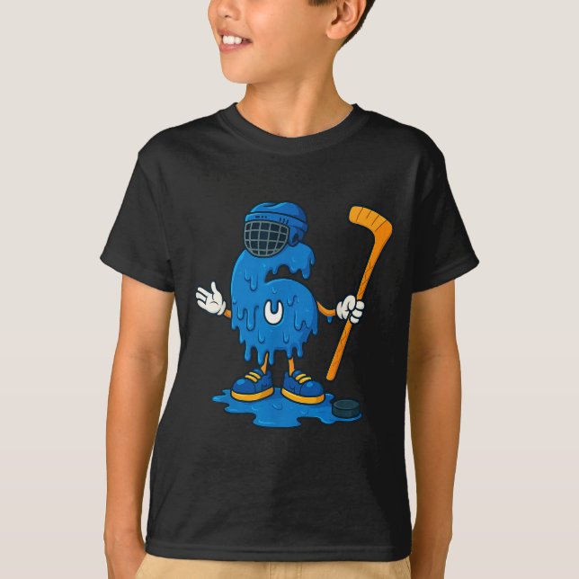 67 Drip Ice Cream Hockey Player  T-Shirt (Vorderseite)