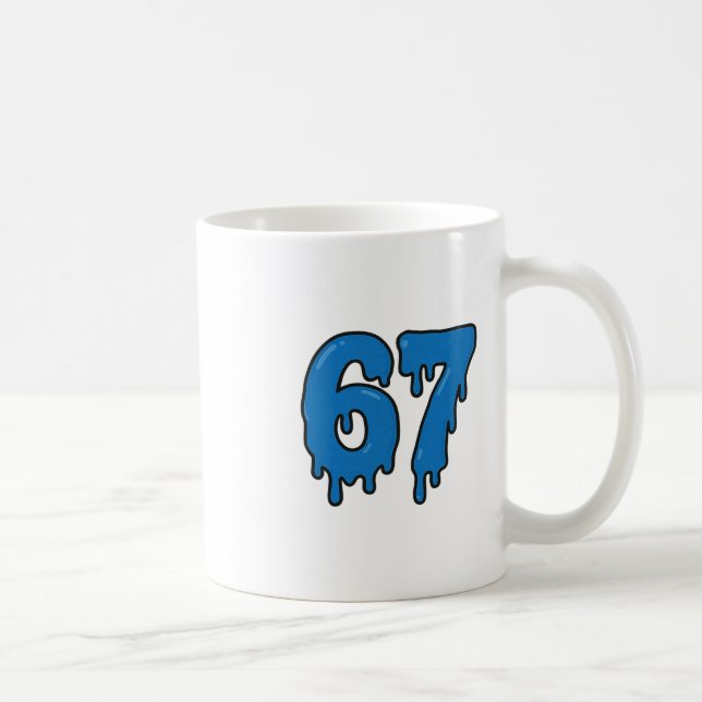 67 Drip Melt Six Seven Meme Alpha Gen Slang Lustig Kaffeetasse (Rechts)