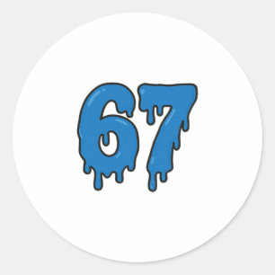 67 Drip Melt Six Seven Meme Alpha Gen Slang Lustig Runder Aufkleber
