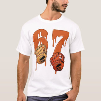 67 Dripping Ice Cream Number Baseball Glove Meme T-Shirt