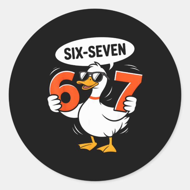 67 Duck Meme Funny Six Seven Gen Alpha Slang Cool  Runder Aufkleber (Vorderseite)