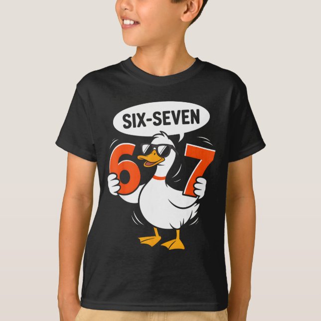 67 Duck Meme Funny Six Seven Gen Alpha Slang Cool  T-Shirt (Vorderseite)