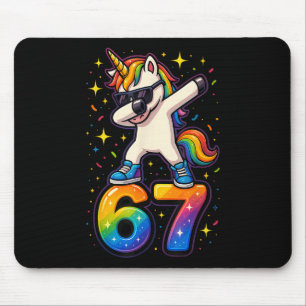 67 Einhorn Dabbing Six Seven Meme Lustig _1  Mousepad
