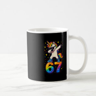 67 Einhorn Dabbing Six Seven Meme Lustig Kaffeetasse