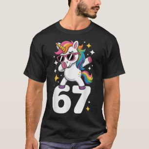 67 Einhorn Dabbing Six Seven Meme Lustig T-Shirt