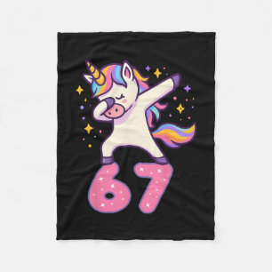 67 Einhorn für Mädchen Sechs Sieben Meme Brainrot Fleecedecke