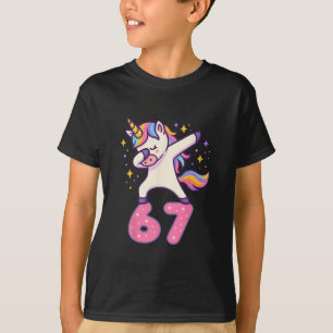67 Einhorn für Mädchen Sechs Sieben Meme Brainrot  T-Shirt