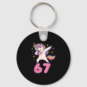 67 Einhorn für Mädchen Six Sieben Meme Brainrot Fu Schlüsselanhänger