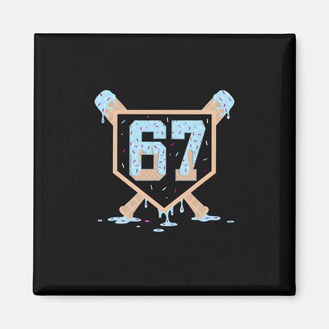 67 Eis-Drip Bysebyll Meme Lustig Six Seven Ge Magnet (Vorne)